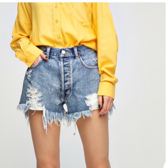 MOUSSY Loose Damage High Rise Distressed Shorts SIZE 2 - Picture 2 of 14